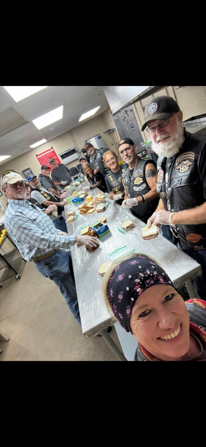 The crew cooking at an event